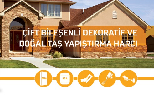 Çift Bileşenli Dekoratif ve Doğal Taş Yapıştırma Harcı